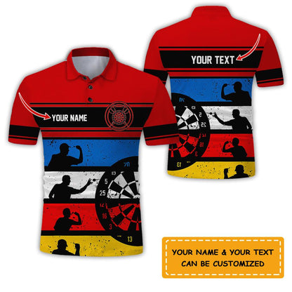 Customized Name & Text Darts Polo Shirt, I Play Darts Personalized Darts Uniforms Polo Shirt For Men - Perfect Gift For Darts Lovers, Darts Team Players - Amzanimalsgift