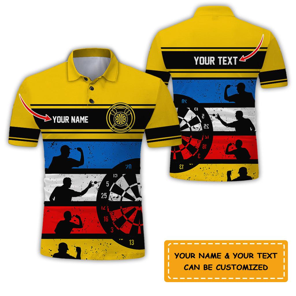 Customized Name & Text Darts Polo Shirt, I Play Darts Personalized Darts Uniforms Polo Shirt For Men - Perfect Gift For Darts Lovers, Darts Team Players - Amzanimalsgift