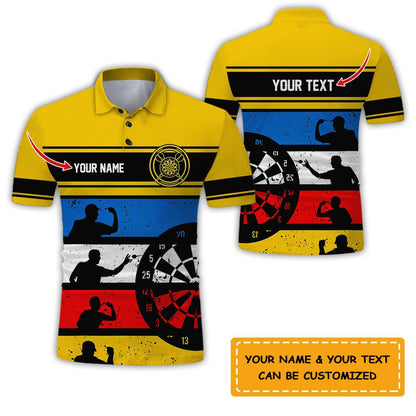 Customized Name & Text Darts Polo Shirt, I Play Darts Personalized Darts Uniforms Polo Shirt For Men - Perfect Gift For Darts Lovers, Darts Team Players - Amzanimalsgift