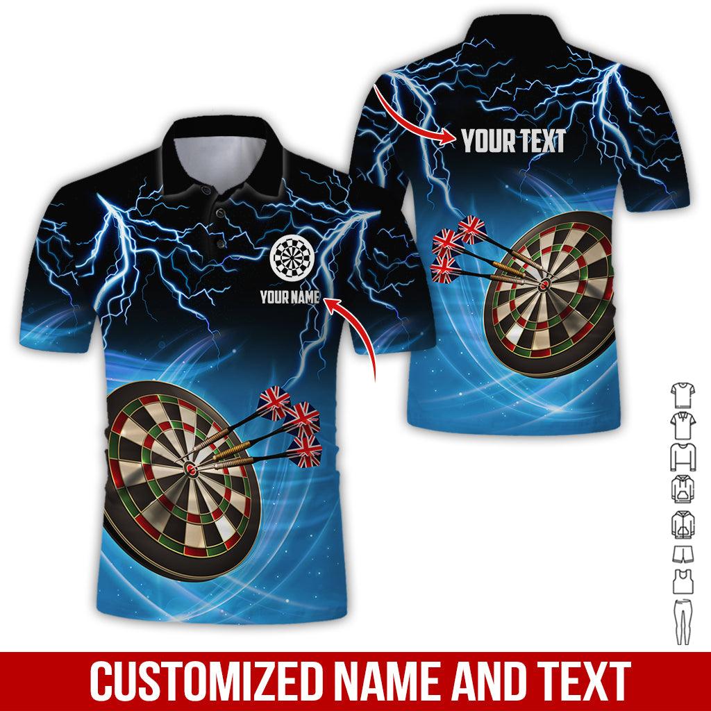 Customized Name & Text Darts Polo Shirt, Kingdom of England Darts Personalized Darts Polo Shirt For Men - Perfect Gift For Darts Lovers, Darts Players - Amzanimalsgift