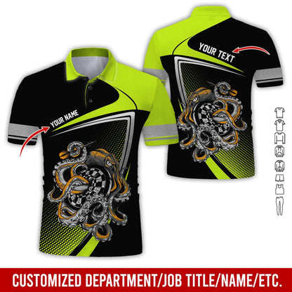 Customized Name & Text Darts Polo Shirt, Personalized Darts And Octopus Uniforms Polo Shirt For Men - Perfect Gift For Darts Lovers, Darts Team Players - Amzanimalsgift