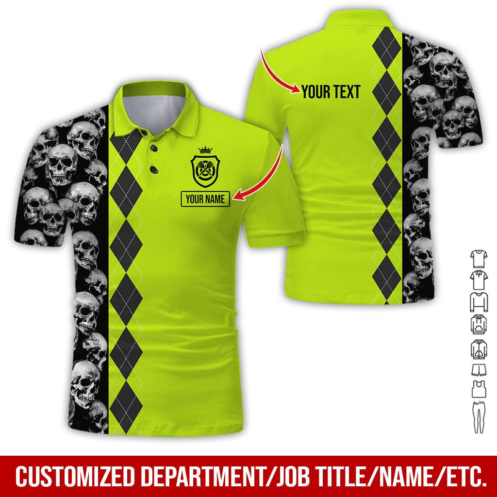 Customized Name & Text Darts Polo Shirt, Personalized Darts And Skull Uniforms Polo Shirt For Men - Perfect Gift For Darts Lovers, Darts Team Players - Amzanimalsgift