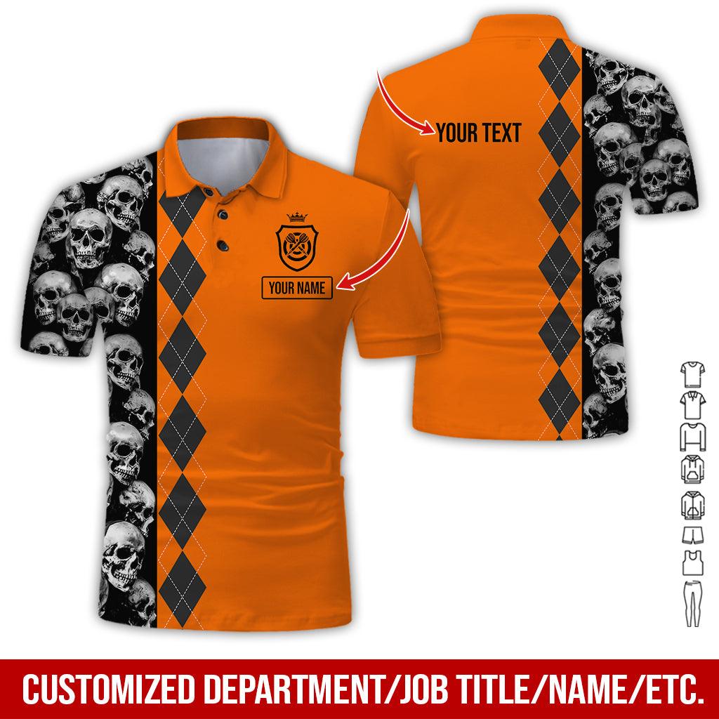Customized Name & Text Darts Polo Shirt, Personalized Darts And Skull Uniforms Polo Shirt For Men - Perfect Gift For Darts Lovers, Darts Team Players - Amzanimalsgift