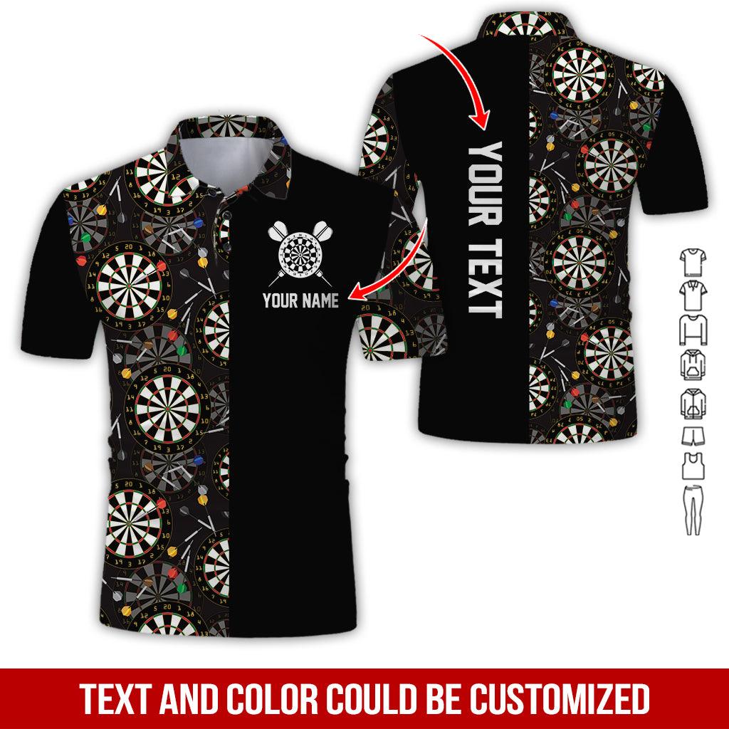 Customized Name & Text Darts Polo Shirt, Personalized Darts Polo Shirt For Men - Perfect Gift For Darts Lovers, Darts Team, Darts Players - Amzanimalsgift