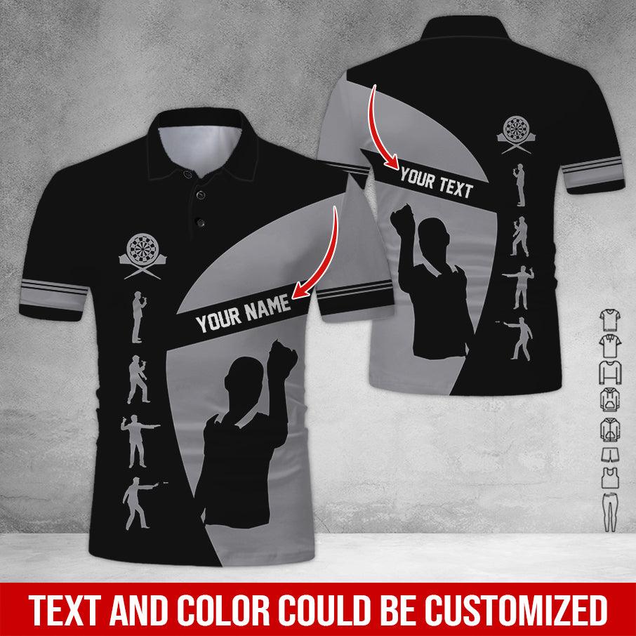 Customized Name & Text Darts Polo Shirt, Personalized Darts Polo Shirt For Men - Perfect Gift For Darts Lovers, Darts Team Players - Amzanimalsgift