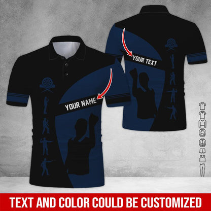 Customized Name & Text Darts Polo Shirt, Personalized Darts Polo Shirt For Men - Perfect Gift For Darts Lovers, Darts Team Players - Amzanimalsgift