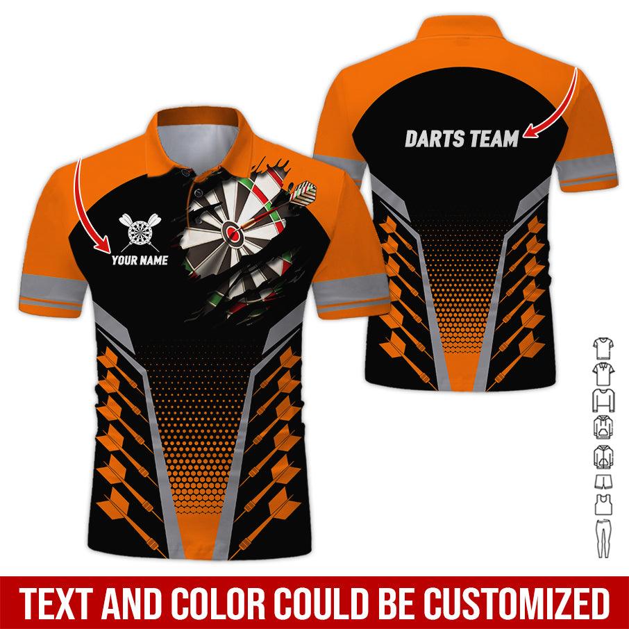 Customized Name & Text Darts Polo Shirt, Personalized Darts Team Polo Shirt For Men - Perfect Gift For Darts Lovers, Darts Players - Amzanimalsgift