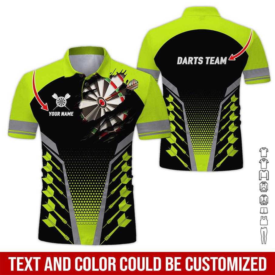 Customized Name & Text Darts Polo Shirt, Personalized Darts Team Polo Shirt For Men - Perfect Gift For Darts Lovers, Darts Players - Amzanimalsgift