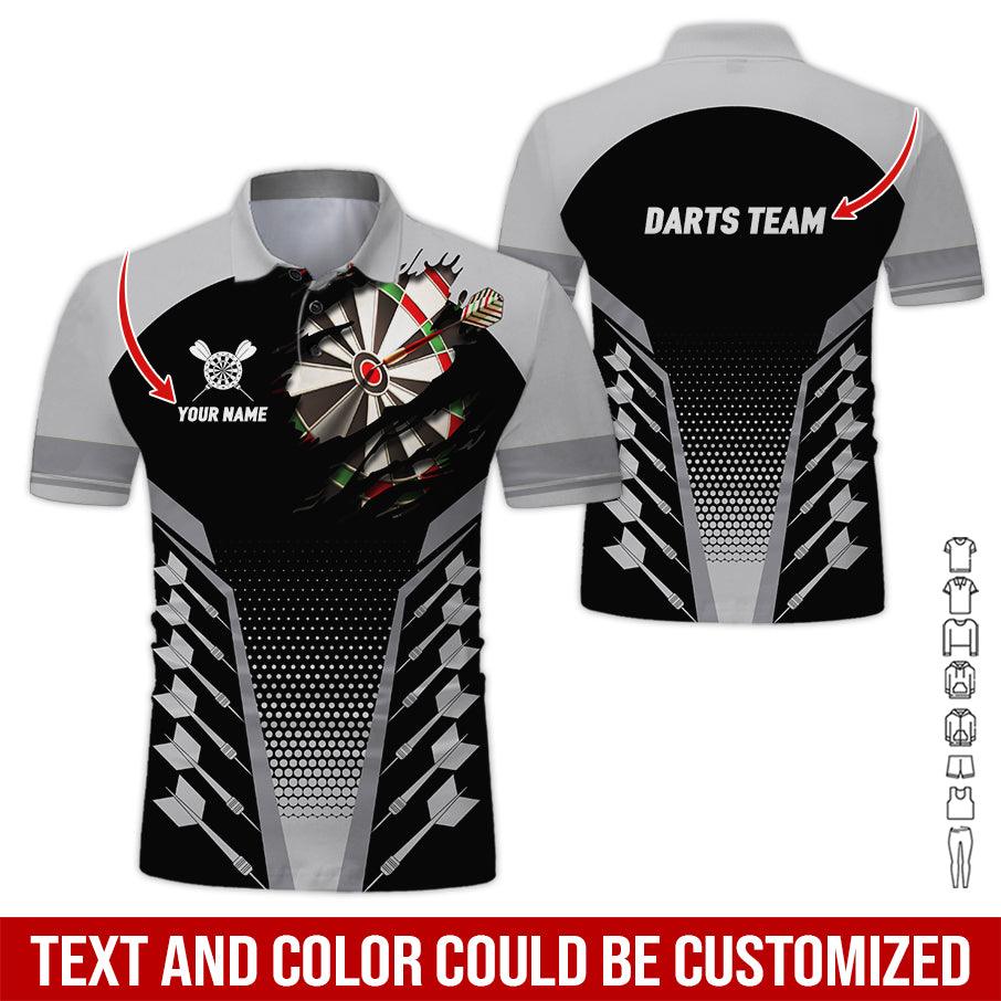 Customized Name & Text Darts Polo Shirt, Personalized Darts Team Polo Shirt For Men - Perfect Gift For Darts Lovers, Darts Players - Amzanimalsgift