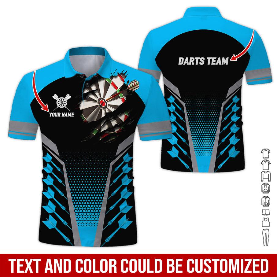 Customized Name & Text Darts Polo Shirt, Personalized Darts Team Polo Shirt For Men - Perfect Gift For Darts Lovers, Darts Players - Amzanimalsgift