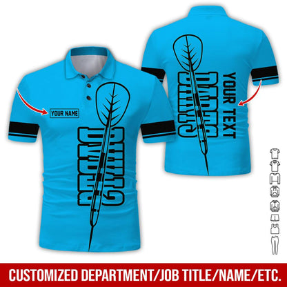 Customized Name & Text Darts Polo Shirt, Personalized Darts Team Polo Shirt For Men - Perfect Gift For Darts Lovers, Darts Team Players - Amzanimalsgift