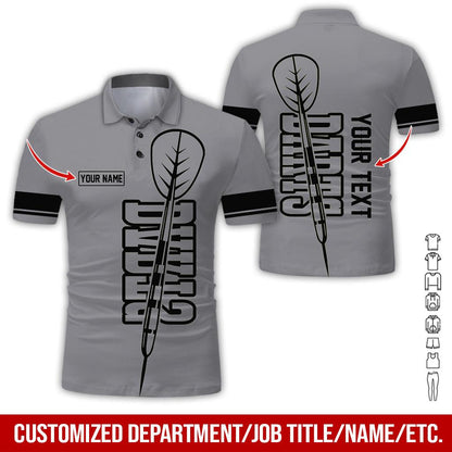 Customized Name & Text Darts Polo Shirt, Personalized Darts Team Polo Shirt For Men - Perfect Gift For Darts Lovers, Darts Team Players - Amzanimalsgift
