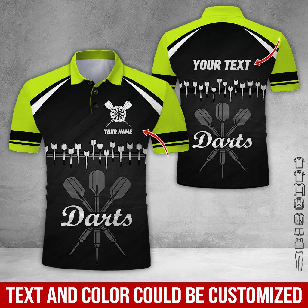 Customized Name & Text Darts Polo Shirt, Personalized Darts Team Uniforms Polo Shirt For Men - Perfect Gift For Darts Lovers, Darts Team Players - Amzanimalsgift