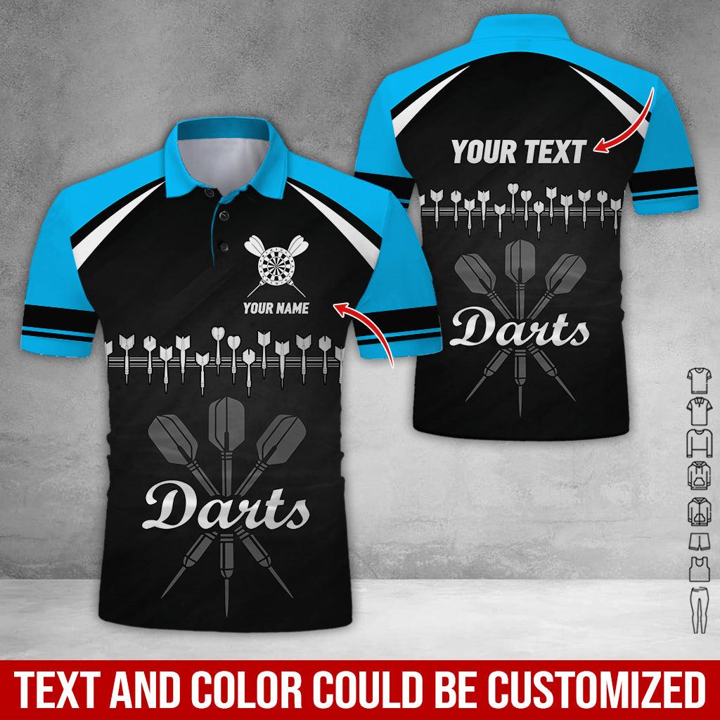 Customized Name & Text Darts Polo Shirt, Personalized Darts Team Uniforms Polo Shirt For Men - Perfect Gift For Darts Lovers, Darts Team Players - Amzanimalsgift