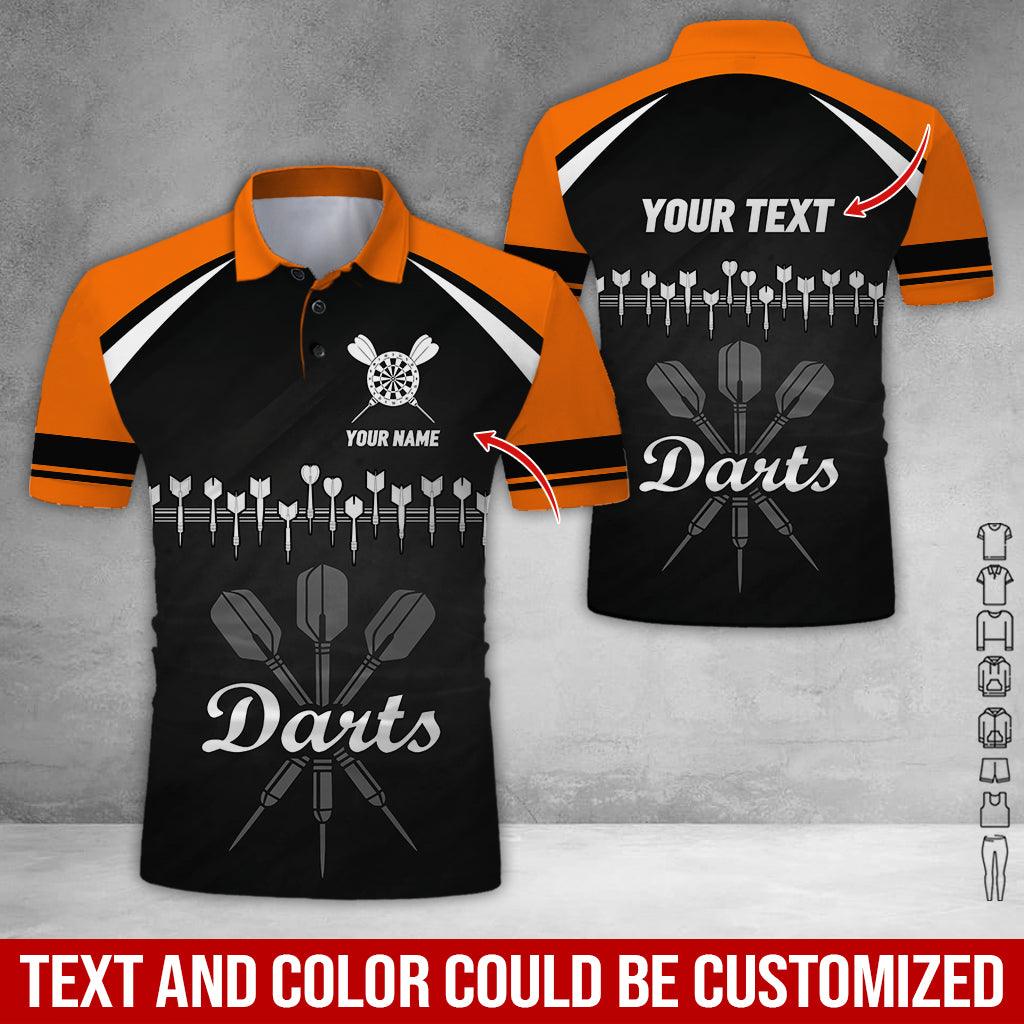Customized Name & Text Darts Polo Shirt, Personalized Darts Team Uniforms Polo Shirt For Men - Perfect Gift For Darts Lovers, Darts Team Players - Amzanimalsgift