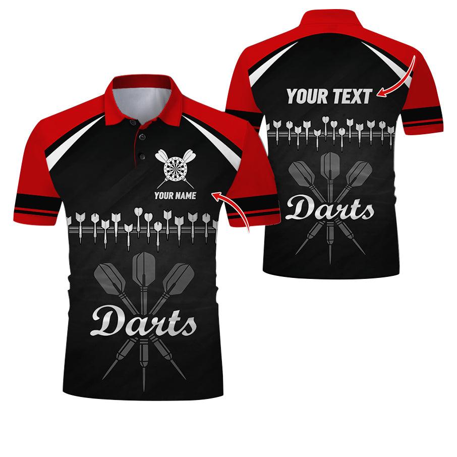 Customized Name & Text Darts Polo Shirt, Personalized Darts Team Uniforms Polo Shirt For Men - Perfect Gift For Darts Lovers, Darts Team Players - Amzanimalsgift