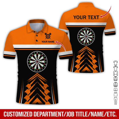 Customized Name & Text Darts Polo Shirt, Personalized Darts Uniforms Polo Shirt For Men - Perfect Gift For Darts Lovers, Darts Players - Amzanimalsgift