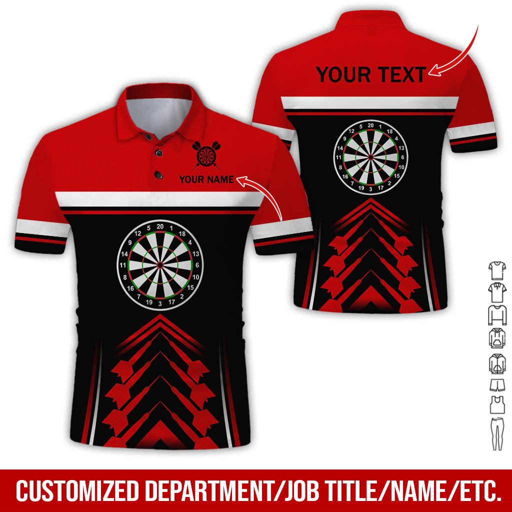 Customized Name & Text Darts Polo Shirt, Personalized Darts Uniforms Polo Shirt For Men - Perfect Gift For Darts Lovers, Darts Players - Amzanimalsgift