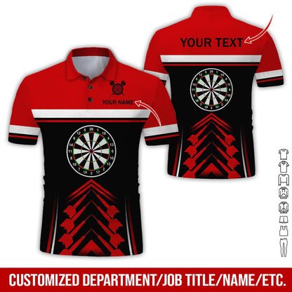 Customized Name & Text Darts Polo Shirt, Personalized Darts Uniforms Polo Shirt For Men - Perfect Gift For Darts Lovers, Darts Players - Amzanimalsgift