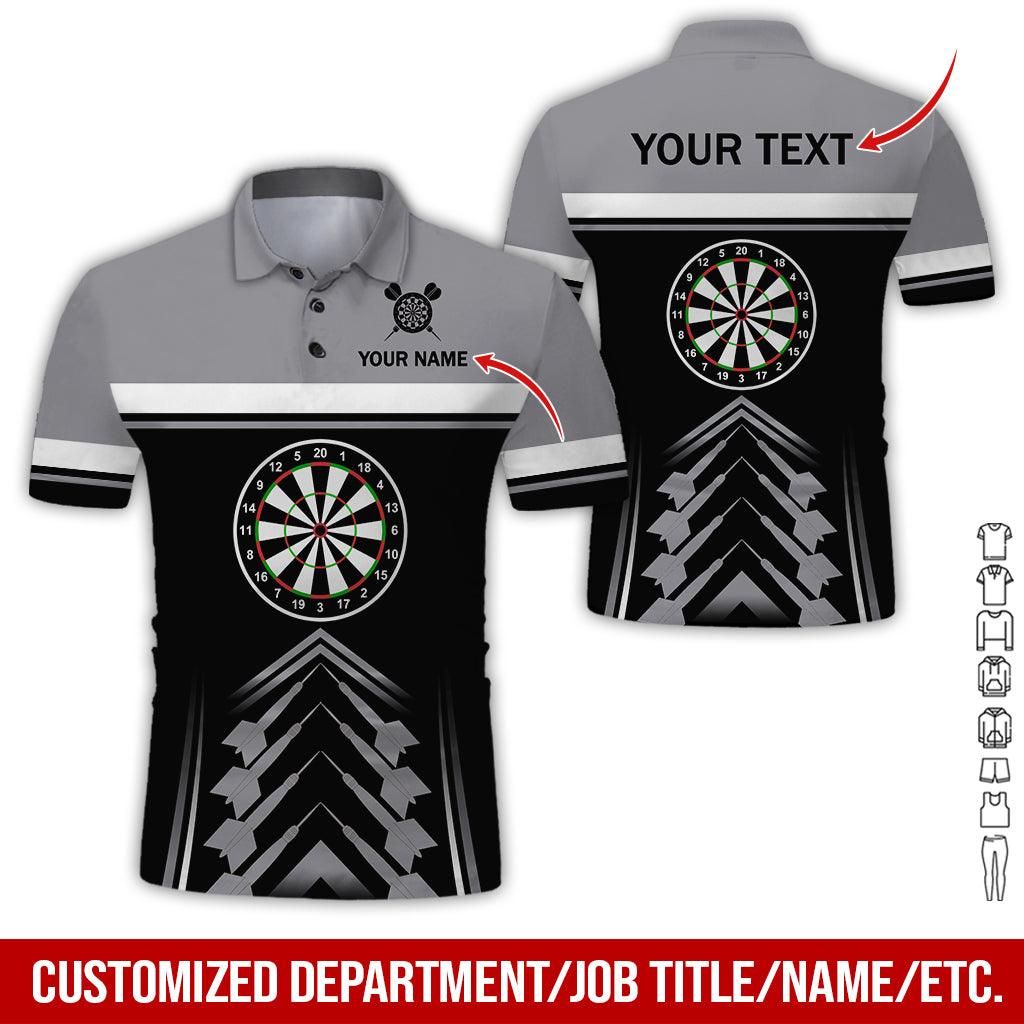 Customized Name & Text Darts Polo Shirt, Personalized Darts Uniforms Polo Shirt For Men - Perfect Gift For Darts Lovers, Darts Players - Amzanimalsgift