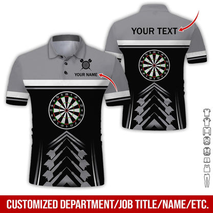 Customized Name & Text Darts Polo Shirt, Personalized Darts Uniforms Polo Shirt For Men - Perfect Gift For Darts Lovers, Darts Players - Amzanimalsgift