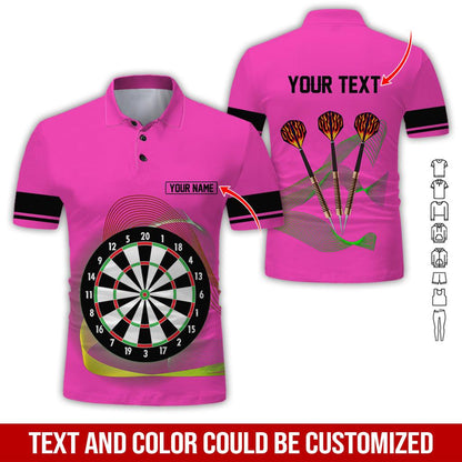 Customized Name & Text Darts Polo Shirt, Personalized Darts Uniforms Polo Shirt For Men - Perfect Gift For Darts Lovers, Darts Team Players - Amzanimalsgift
