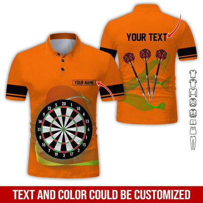 Customized Name & Text Darts Polo Shirt, Personalized Darts Uniforms Polo Shirt For Men - Perfect Gift For Darts Lovers, Darts Team Players - Amzanimalsgift
