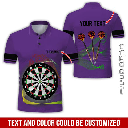 Customized Name & Text Darts Polo Shirt, Personalized Darts Uniforms Polo Shirt For Men - Perfect Gift For Darts Lovers, Darts Team Players - Amzanimalsgift