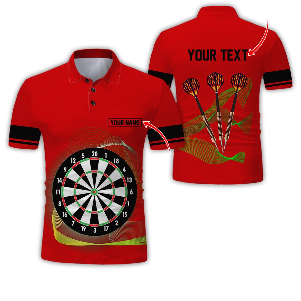 Customized Name & Text Darts Polo Shirt, Personalized Darts Uniforms Polo Shirt For Men - Perfect Gift For Darts Lovers, Darts Team Players - Amzanimalsgift