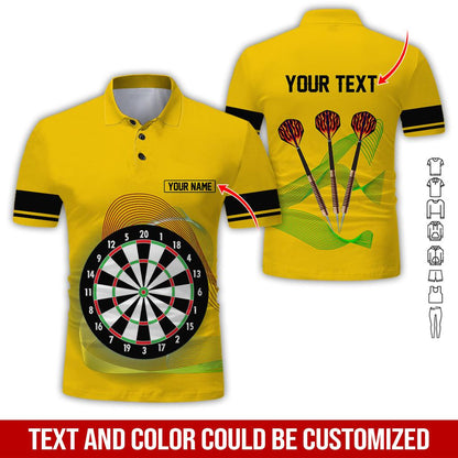 Customized Name & Text Darts Polo Shirt, Personalized Darts Uniforms Polo Shirt For Men - Perfect Gift For Darts Lovers, Darts Team Players - Amzanimalsgift