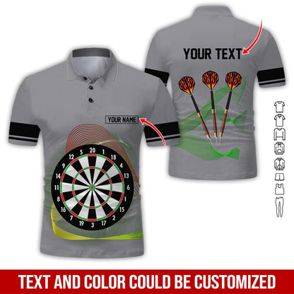 Customized Name & Text Darts Polo Shirt, Personalized Darts Uniforms Polo Shirt For Men - Perfect Gift For Darts Lovers, Darts Team Players - Amzanimalsgift