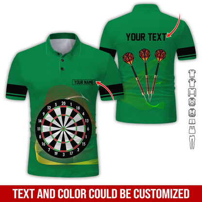 Customized Name & Text Darts Polo Shirt, Personalized Darts Uniforms Polo Shirt For Men - Perfect Gift For Darts Lovers, Darts Team Players - Amzanimalsgift