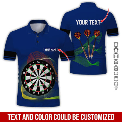 Customized Name & Text Darts Polo Shirt, Personalized Darts Uniforms Polo Shirt For Men - Perfect Gift For Darts Lovers, Darts Team Players - Amzanimalsgift