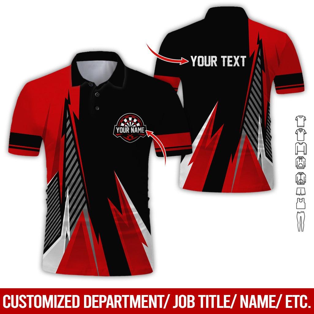 Customized Name & Text Darts Polo Shirt, Personalized Name Darts Polo Shirt For Men - Perfect Gift For Darts Lovers, Darts Players, Darts Team - Amzanimalsgift