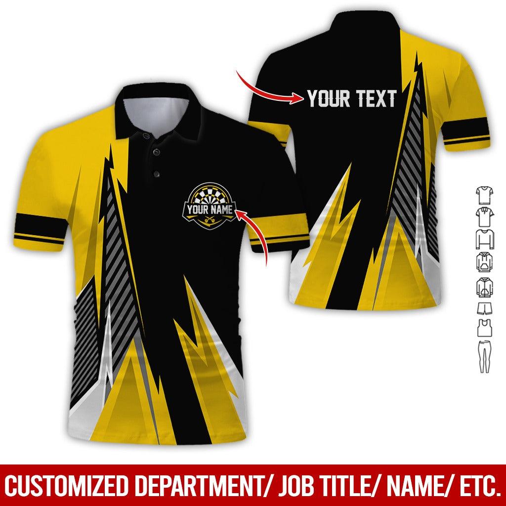Customized Name & Text Darts Polo Shirt, Personalized Name Darts Polo Shirt For Men - Perfect Gift For Darts Lovers, Darts Players, Darts Team - Amzanimalsgift