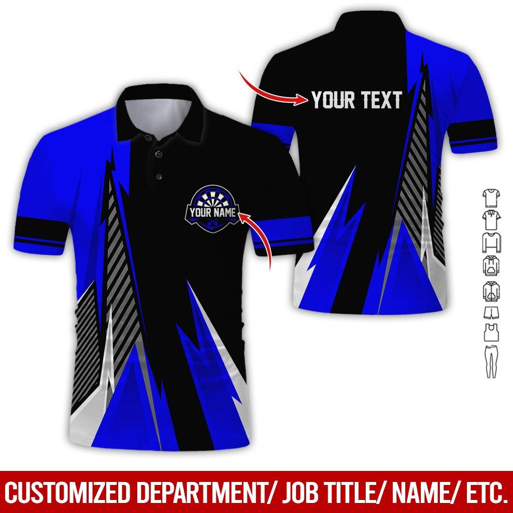 Customized Name & Text Darts Polo Shirt, Personalized Name Darts Polo Shirt For Men - Perfect Gift For Darts Lovers, Darts Players, Darts Team - Amzanimalsgift