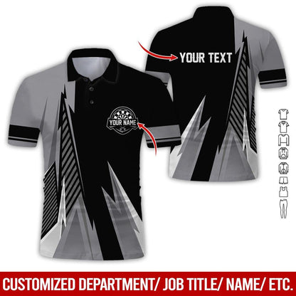 Customized Name & Text Darts Polo Shirt, Personalized Name Darts Polo Shirt For Men - Perfect Gift For Darts Lovers, Darts Players, Darts Team - Amzanimalsgift