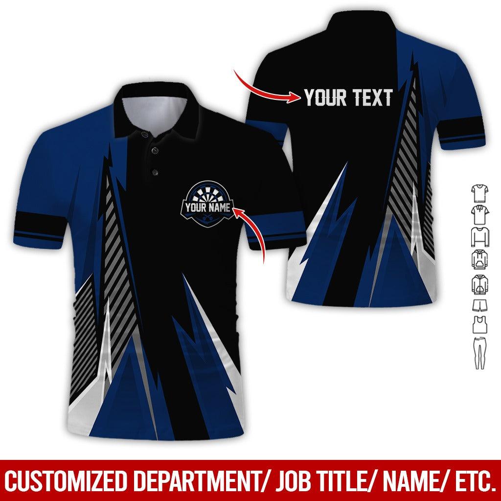 Customized Name & Text Darts Polo Shirt, Personalized Name Darts Polo Shirt For Men - Perfect Gift For Darts Lovers, Darts Players, Darts Team - Amzanimalsgift