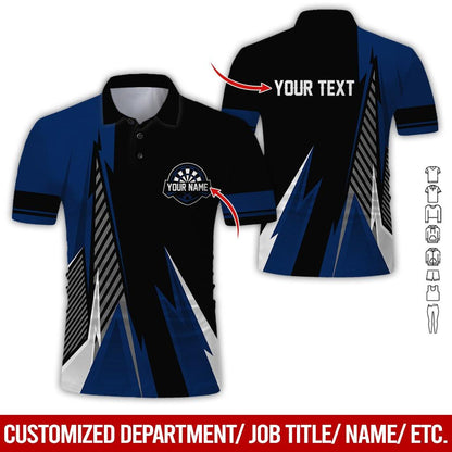 Customized Name & Text Darts Polo Shirt, Personalized Name Darts Polo Shirt For Men - Perfect Gift For Darts Lovers, Darts Players, Darts Team - Amzanimalsgift