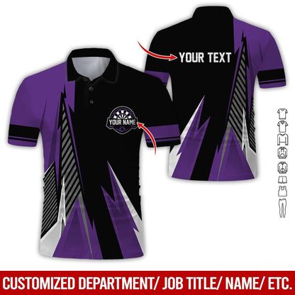 Customized Name & Text Darts Polo Shirt, Personalized Name Darts Polo Shirt For Men - Perfect Gift For Darts Lovers, Darts Players, Darts Team - Amzanimalsgift