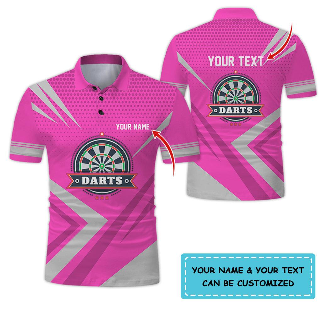 Customized Name & Text Darts Polo Shirt, Personalized Name Darts Polo Shirt For Men - Perfect Gift For Darts Lovers, Darts Players Uniforms - Amzanimalsgift