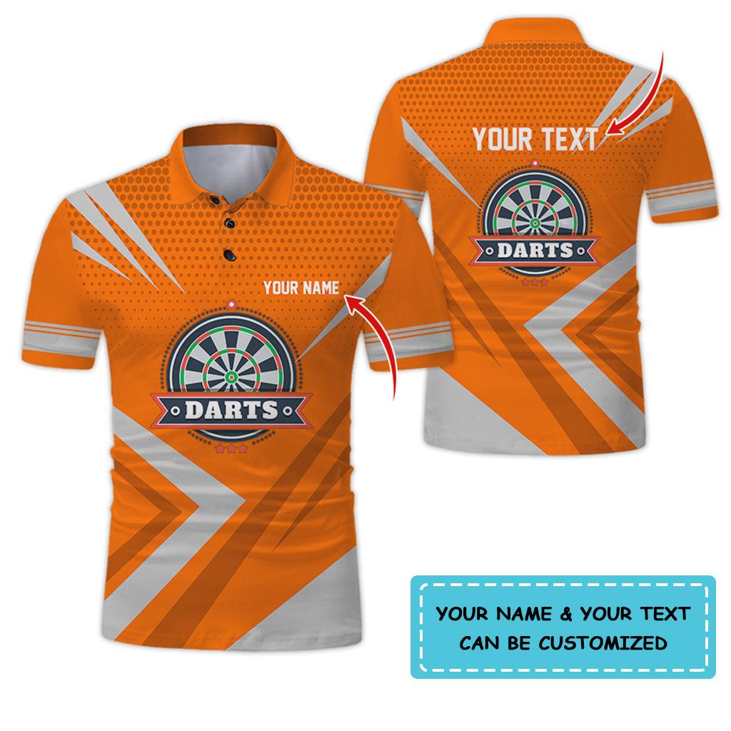 Customized Name & Text Darts Polo Shirt, Personalized Name Darts Polo Shirt For Men - Perfect Gift For Darts Lovers, Darts Players Uniforms - Amzanimalsgift