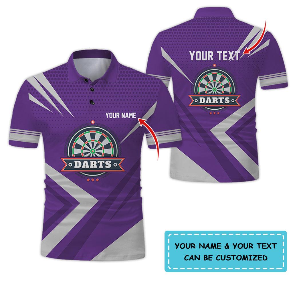 Customized Name & Text Darts Polo Shirt, Personalized Name Darts Polo Shirt For Men - Perfect Gift For Darts Lovers, Darts Players Uniforms - Amzanimalsgift