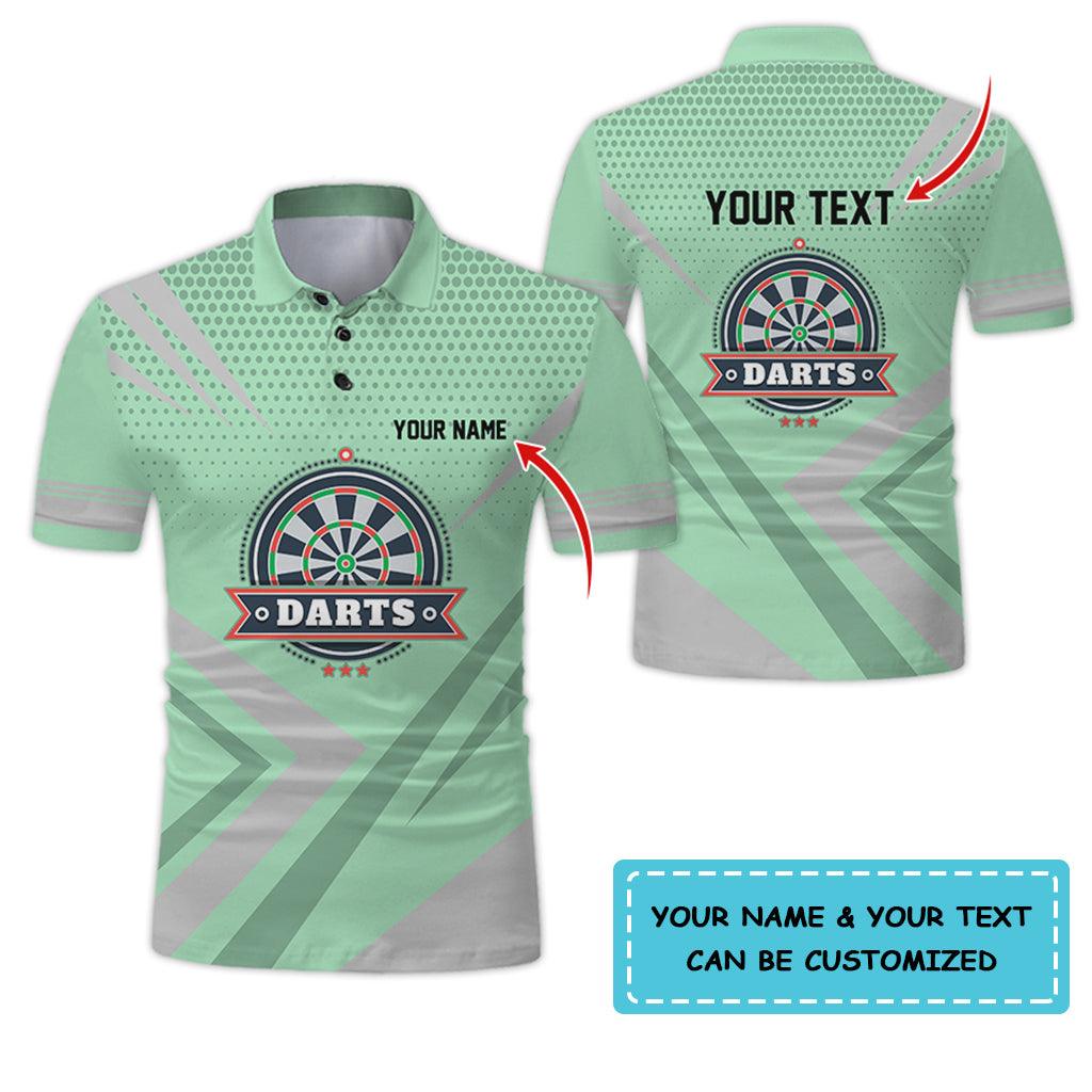 Customized Name & Text Darts Polo Shirt, Personalized Name Darts Polo Shirt For Men - Perfect Gift For Darts Lovers, Darts Players Uniforms - Amzanimalsgift