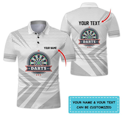 Customized Name & Text Darts Polo Shirt, Personalized Name Darts Polo Shirt For Men - Perfect Gift For Darts Lovers, Darts Players Uniforms - Amzanimalsgift