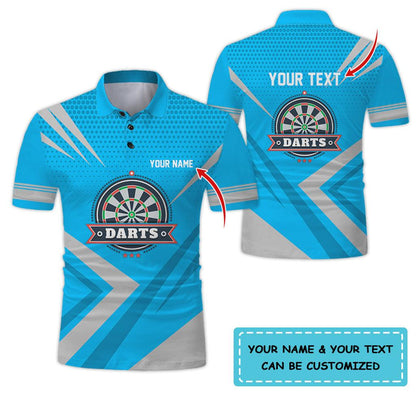 Customized Name & Text Darts Polo Shirt, Personalized Name Darts Polo Shirt For Men - Perfect Gift For Darts Lovers, Darts Players Uniforms - Amzanimalsgift