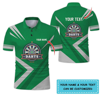 Customized Name & Text Darts Polo Shirt, Personalized Name Darts Polo Shirt For Men - Perfect Gift For Darts Lovers, Darts Players Uniforms - Amzanimalsgift