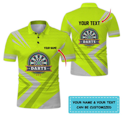 Customized Name & Text Darts Polo Shirt, Personalized Name Darts Polo Shirt For Men - Perfect Gift For Darts Lovers, Darts Players Uniforms - Amzanimalsgift