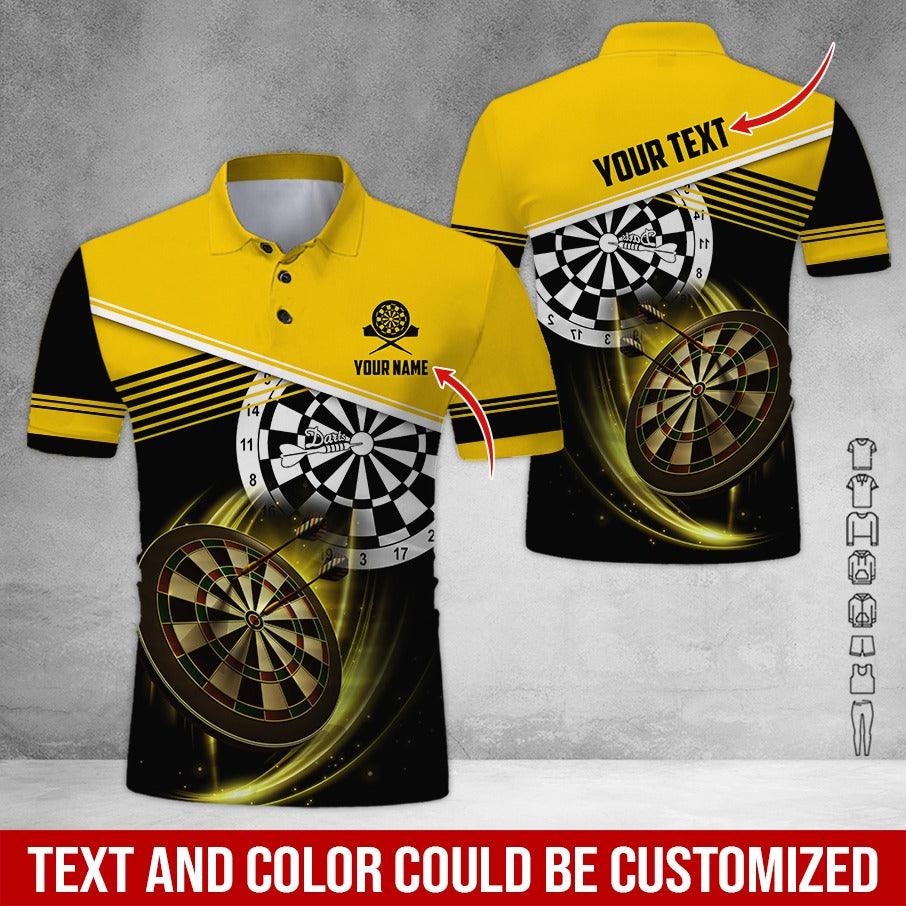 Customized Name & Text Darts Polo Shirt, Personalized Name Darts Team Is My Life Polo Shirt For Men - Perfect Gift For Darts Lovers, Darts Players - Amzanimalsgift