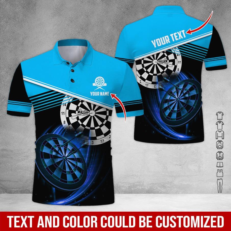 Customized Name & Text Darts Polo Shirt, Personalized Name Darts Team Is My Life Polo Shirt For Men - Perfect Gift For Darts Lovers, Darts Players - Amzanimalsgift